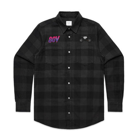 80V CHECK SHIRT /// LONG SLEEVE BUTTON UP - ONYX Motors
