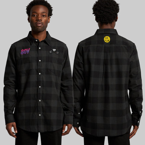 80V CHECK SHIRT /// LONG SLEEVE BUTTON UP - ONYX Motors