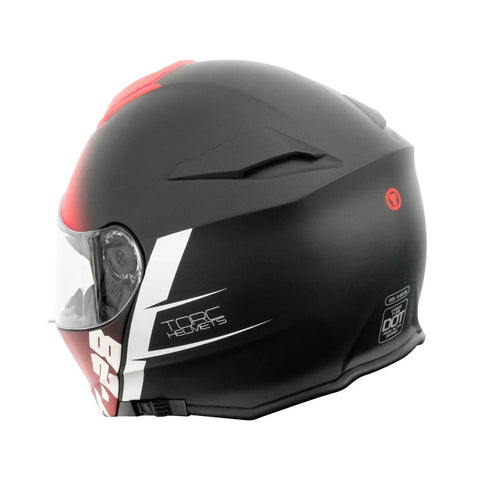 Torc Helmet - T - 28 Essence Black Red - ONYX Motors