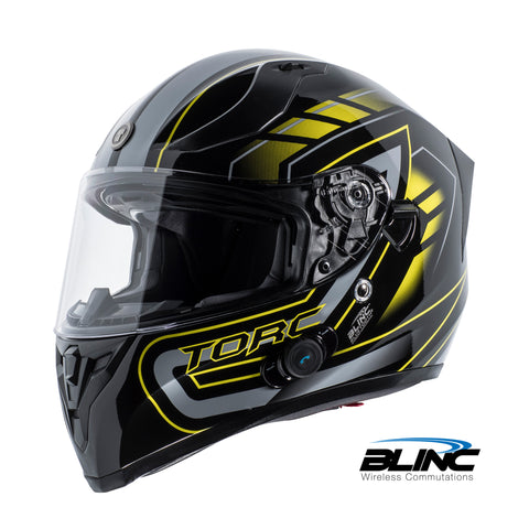 Torc Helmet - T-15 Bluetooth Horizon HI VIZ Yellow