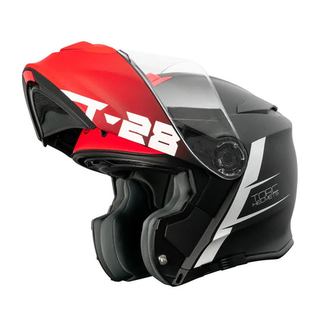 Torc Helmet - T - 28 Essence Black Red - ONYX Motors