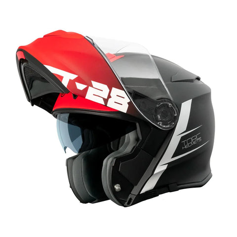 Torc Helmet - T - 28 Essence Black Red - ONYX Motors