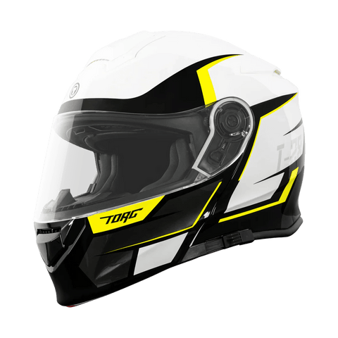 Torc Helmet - T - 28 Vertex White Black Fluo Yellow - ONYX Motors