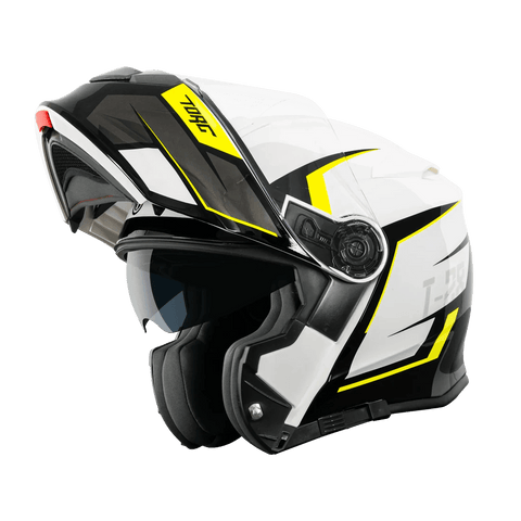 Torc Helmet - T - 28 Vertex White Black Fluo Yellow - ONYX Motors