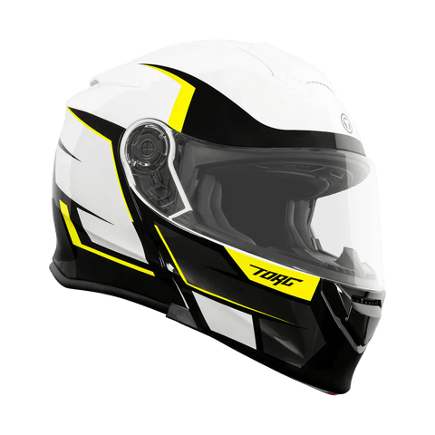 Torc Helmet - T - 28 Vertex White Black Fluo Yellow - ONYX Motors